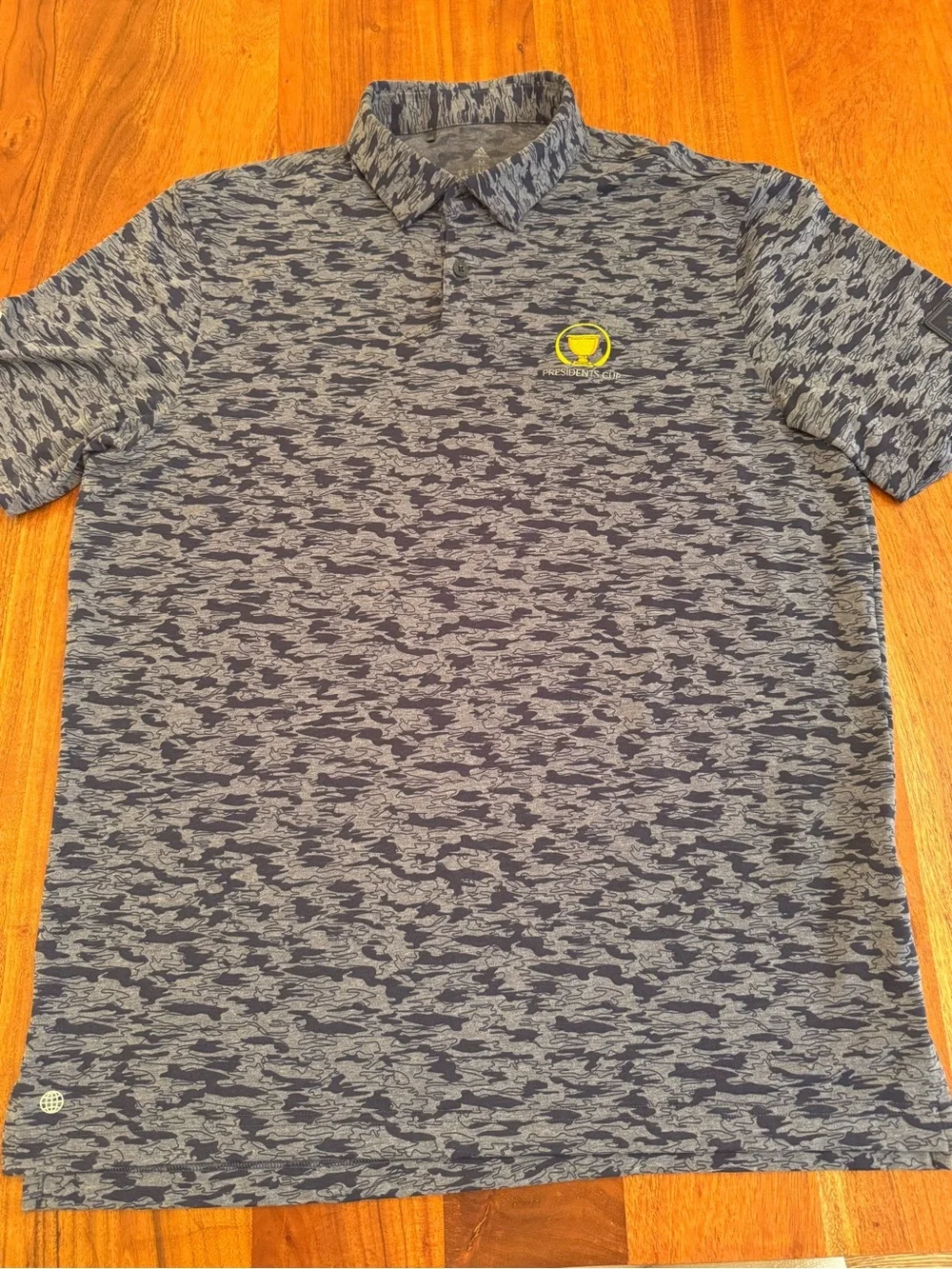 Men’s Blue Adidas Golf Polo - Presidents Cup - Medium